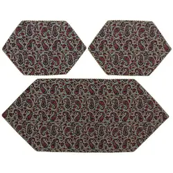 ست 3 تکه رومیزی ترمه ابریشم کد TRSETE56