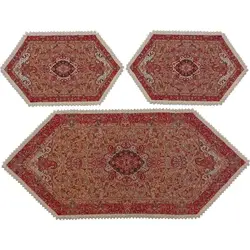 ست سه تکه رومیزی ترمه ابریشم کد TRSETE11