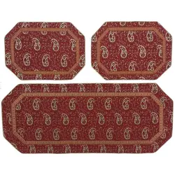 ست 3 تکه رومیزی ترمه ابریشم کد TRSETE63