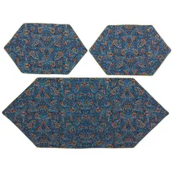 ست 3 تکه رومیزی ترمه ابریشم کد TRSETE69