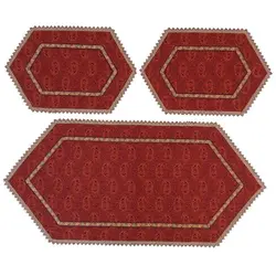 ست 3 تکه رومیزی ترمه ابریشم کد TRSETE37