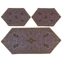 ست 3 تکه رومیزی ترمه ابریشم کد TRSETE28