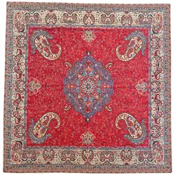 رومیزی مربع ترمه ابریشم کد TRM182