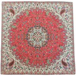 رومیزی مربع ترمه ابریشم کد TRM184