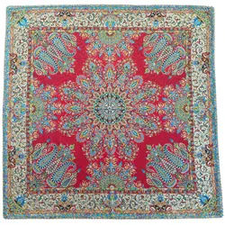 رومیزی مربع ترمه ابریشم کد TRM167