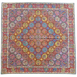 رومیزی مربع ترمه ابریشم کد TRM175