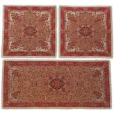 ست سه تکه رومیزی ترمه ابریشم کد TRSETE3