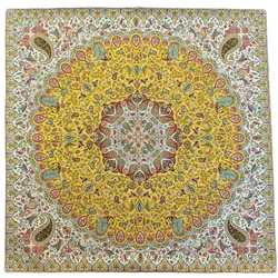 رومیزی مربع ترمه ابریشم کد TRM183