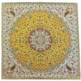 رومیزی مربع ترمه ابریشم کد TRM183