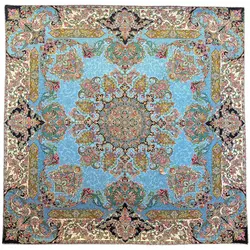 رومیزی مربع ترمه ابریشم کد TRM150