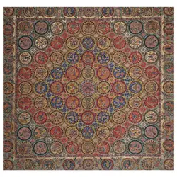 رومیزی مربع ترمه ابریشم کد TRM120