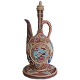 ست سینی و گلاب پاش سفالی بزرگ کد GOSERSOF4 دکوری و تزئینی نفیس و زیبا مدل گلیم و فرش دستباف