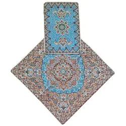 جانماز ترمه کد TRJANAMAPO۳رنگ آبی آستر طوسی لبه مغزی دوزی
