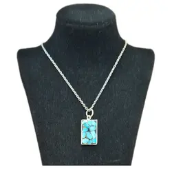 گردنبند نقره زنانه فیروزه کوب کد ZIF۱۱۸ عیار نقره 925 تراشه سنگ فیروزه نیشابور طول زنجیر نقره 55 سانتیمتر وزن زنجیر نقره 2.40 گرم