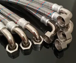 شلنگ چپقی دار 60سانتیمتر ½ استیل (10عددی)
