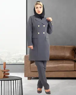 مانتو شلوار اداری چهار دکمه پارچه فلورا کد1011