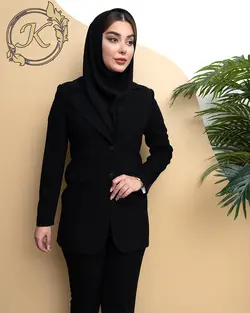 مانتو فرم اداری کرپ مدل ارغوان کد 1016