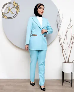 مانتو شلوار اداری مدل الینا کد 1019 پارچه پاک ویس ترک