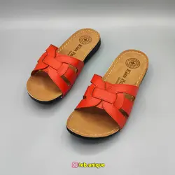 صندل زنانه (دمپایی روفرشی) مدل صدف رنگ قرمز - کالای طب یونیک