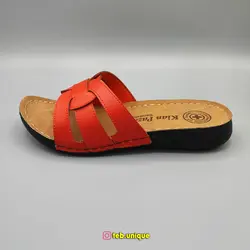 صندل زنانه (دمپایی روفرشی) مدل صدف رنگ قرمز - کالای طب یونیک