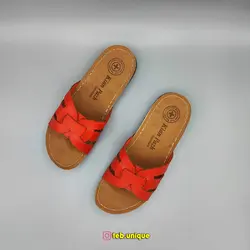 صندل زنانه (دمپایی روفرشی) مدل صدف رنگ قرمز - کالای طب یونیک