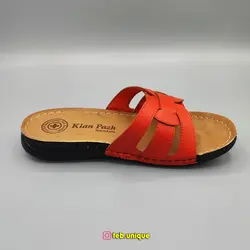 صندل زنانه (دمپایی روفرشی) مدل صدف رنگ قرمز - کالای طب یونیک