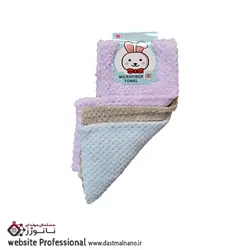 دستمال پولیشی میکروفایبر بسیار نرم 3 عددی yiyi - رز دستمال