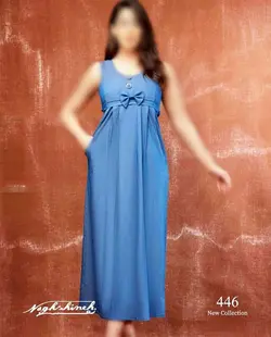 سارافون بارداری و شیردهی بلند یقه گرد جلو پاپیون کد 0424