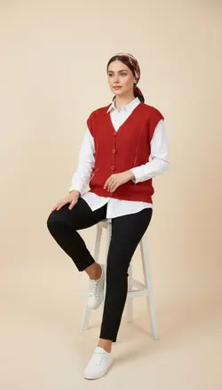 ژیله بافت پنج دکمه بافت جودان یقه هفت  زنانه کد1782