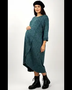 پیراهن بارداری و شیردهی مدل چپ و راستی پارچه آنغوره گردنبند دار یقه گرد زنانه کد 1416