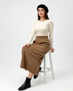 دامن بافت کمر کش ریز بافت زنانه کد 1882