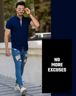 پیراهن مردانه آستین کوتاه آبی کاربنی DIOR کد 10252 - فروشگاه پوشاک M2Mode