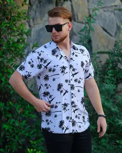 پیراهن مردانه آستین کوتاه هاوایی کد 8029 - فروشگاه پوشاک M2Mode