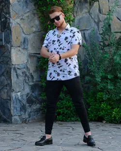 پیراهن مردانه آستین کوتاه هاوایی کد 8029 - فروشگاه پوشاک M2Mode