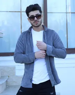 پیراهن مردانه کبریتی CAMEL طوسی کد 5301 - فروشگاه پوشاک M2Mode