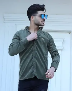 پیراهن مردانه کبریتی CAMEL سبز کد 5300 - فروشگاه پوشاک M2Mode