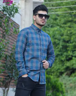 پیراهن چهارخانه پشمی کد 4479 - فروشگاه پوشاک M2Mode