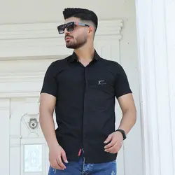 پیراهن مردانه آستین کوتاه مشکی “FENDI” کد 4351 - فروشگاه پوشاک M2Mode