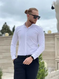 پیراهن مردانه LV سفید کد 4106 - فروشگاه پوشاک M2Mode