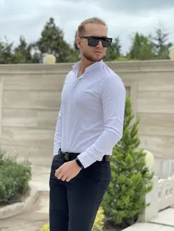 پیراهن مردانه LV سفید کد 4106 - فروشگاه پوشاک M2Mode