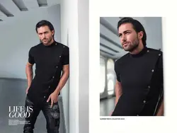 پیراهن مردانه آستین کوتاه مشکی 