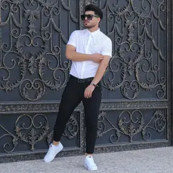 پیراهن مردانه آستین کوتاه FENDI سفید کد 3083 - فروشگاه پوشاک M2Mode