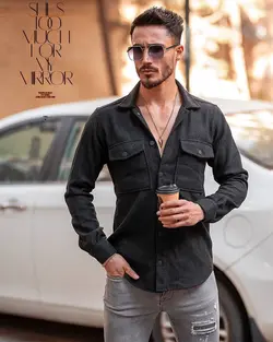 پیراهن پشمی مشکی کد 11302 - فروشگاه پوشاک M2Mode