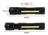 چراغ قوه یو وی(UV) دوحالته مگنتی یو وی 365 ، نور سفید قوی مدل UV-26 / LED COB WORKING LAMP