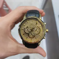 ست ساعت مچی عقربه ای زنانه و مردانه مدل تک موتوره تقویم دار کد Av-Elg2