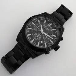 ساعت مچی عقربه‌ای مردانه دیزل مدل بندفلزی تاریخ شمار سه موتور فعال کرنوگراف ضدآب کد 02