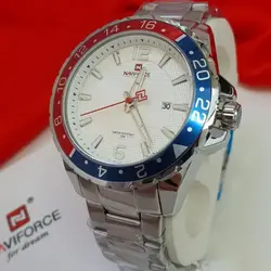 ساعت مچی مردانه ناویفورس اورجینال دو تقویم هفتگی و روزانه صفحه سفید. NAVIFORCE