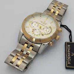 رومانسون مردانه ساعت بندفلزی مردانه ضدآب تاریخ شمار شیک و خاص لاکچری حراجی ساعت