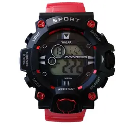 ساعت اسپرت مچی دخترانه پسرانه دیجیتال قرمز مشکی ورزشی ضدآب کرنومتر دار چراغدار تایمر Sport تاریخ شمار ارسال رایگان