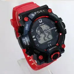 ساعت اسپرت مچی دخترانه پسرانه دیجیتال قرمز مشکی ورزشی ضدآب کرنومتر دار چراغدار تایمر Sport تاریخ شمار ارسال رایگان